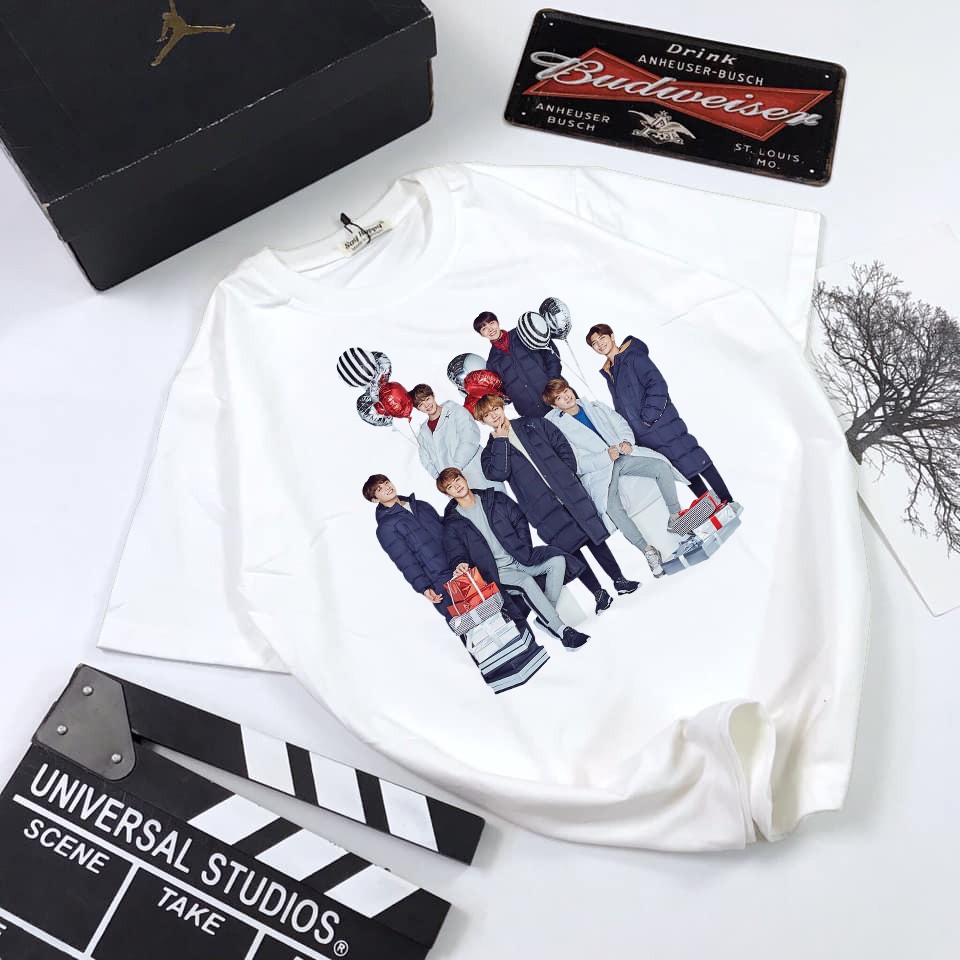 Áo thun Cotton Unisex - Fan BTS Hàn Quốc - K-Pop - Chibi - BTS thời trang đông