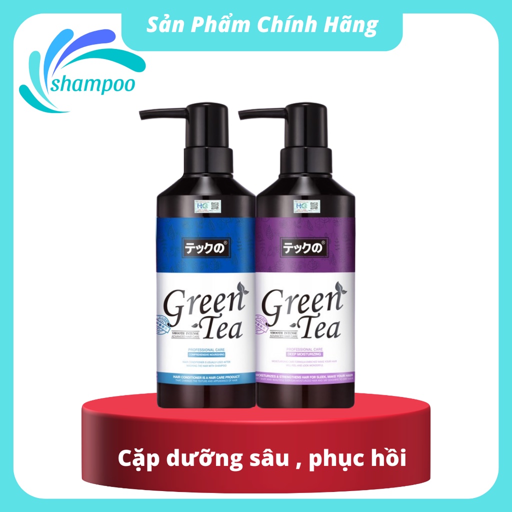 Cặp dầu gội xả trà xanh MEIKI 780mnl kiềm dầu cho da đầu và cân bằng độ ẩm phục hồi hư tổn cho mái tóc
