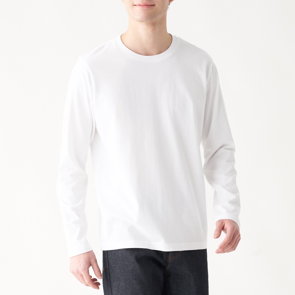 Muji Áo Thun Cotton Jersey Dài Tay