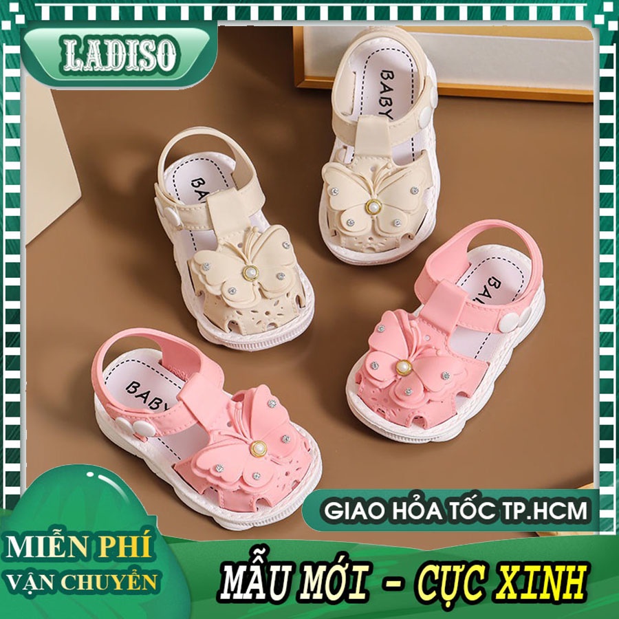 Dép quai hậu bé gái LADISO chất liệu mềm mại đính cánh bướm siêu xinh giúp bé đi cực kì thoải mái TT403