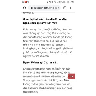Hạt đác tưoi, dẻo hút chân không