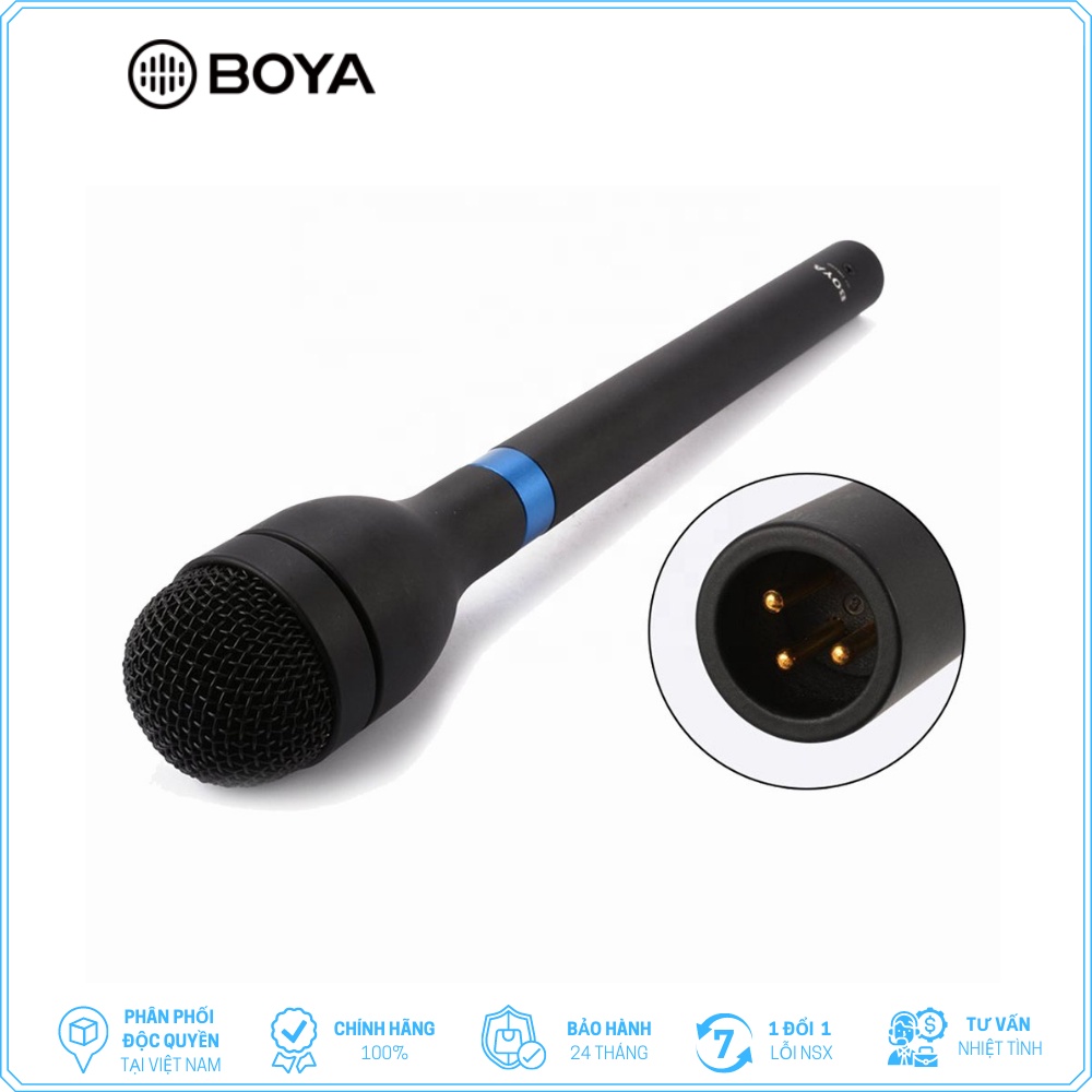 [Mã ELHACE giảm 4% đơn 300K] Micro thu âm cầm tay cổng XLR - BOYA BY-HM100 Handheld Microphone