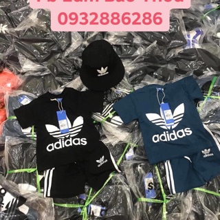Bộ Adidas ba lá 2 màu xanh đen ( 8-45kg ) cho bé yêu