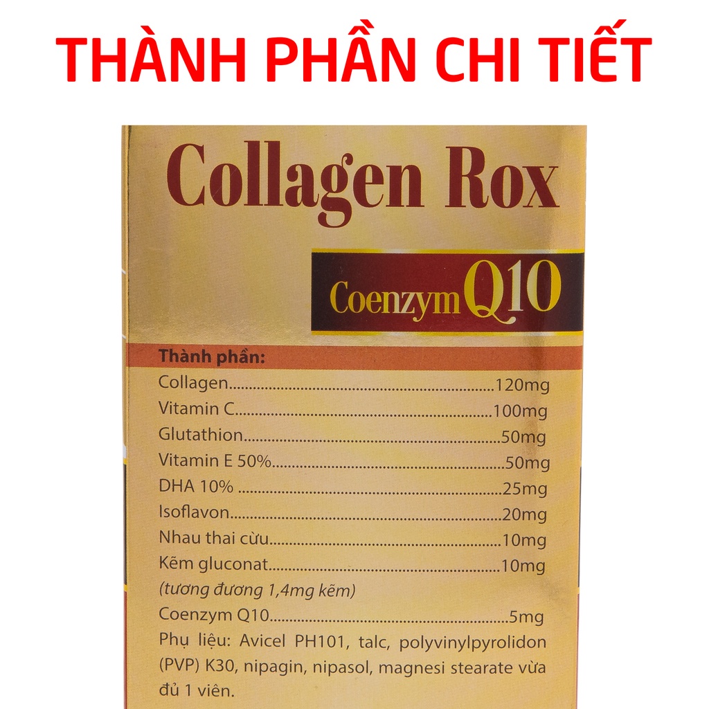 Viên uống đẹp da Collagen Rox bổ sung vitamin E C tăng nội tiết tố nữ - 60 viên