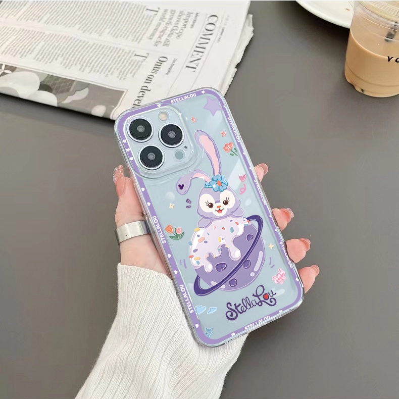 Ốp Điện Thoại TPU Gel Trong Suốt Viền Vuông Chống Rơi Cho iPhone 13 Pro Max 14 12 iPhone 11 XR 8 7 SE 2022 Stellalou Linabell