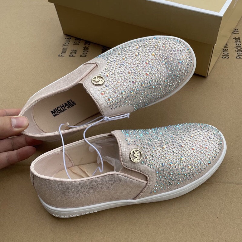 Mẹ và bé giày lười trẻ em MK  Giày thể thao da pu đính đá xuất dư 0322