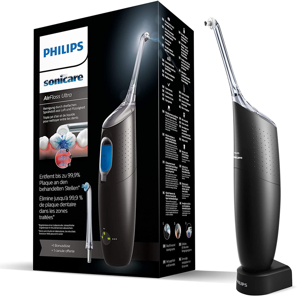 Máy tăm nước Philips Sonicare AirFloss Ultra HX8438/01 - Tăm nước cầm tay 3 chế độ phun nhập khẩu Đức