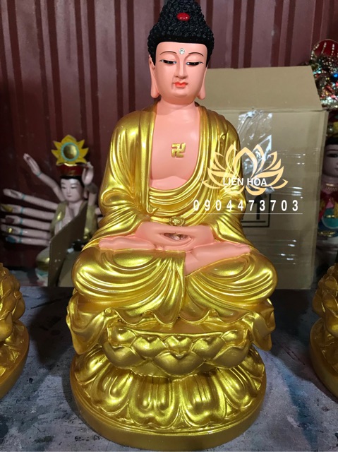 Tượng A Di Đà ngồi màu vàng cao 30cm CÓ SẴN