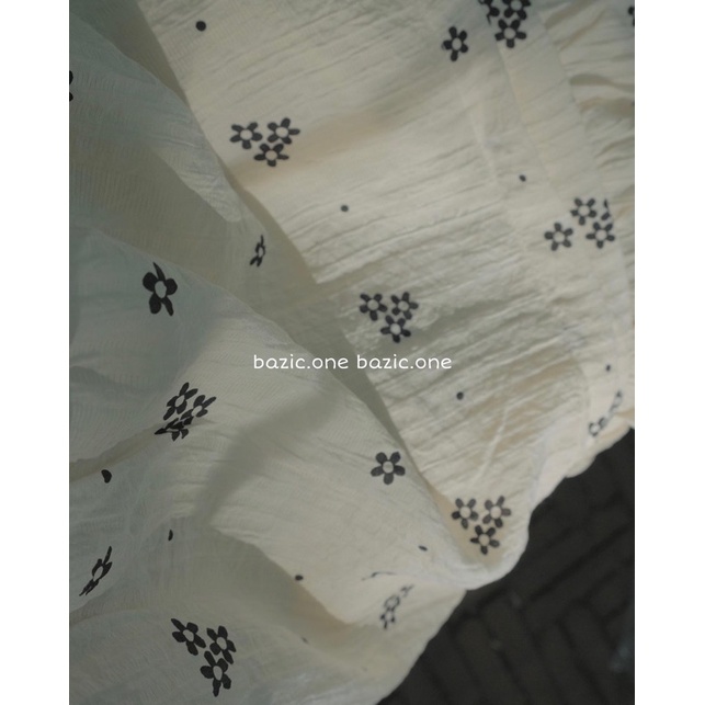 Váy babydoll hoa dáng dài, váy hoa dài qua gối basic ulzzang Bazic one | BigBuy360 - bigbuy360.vn