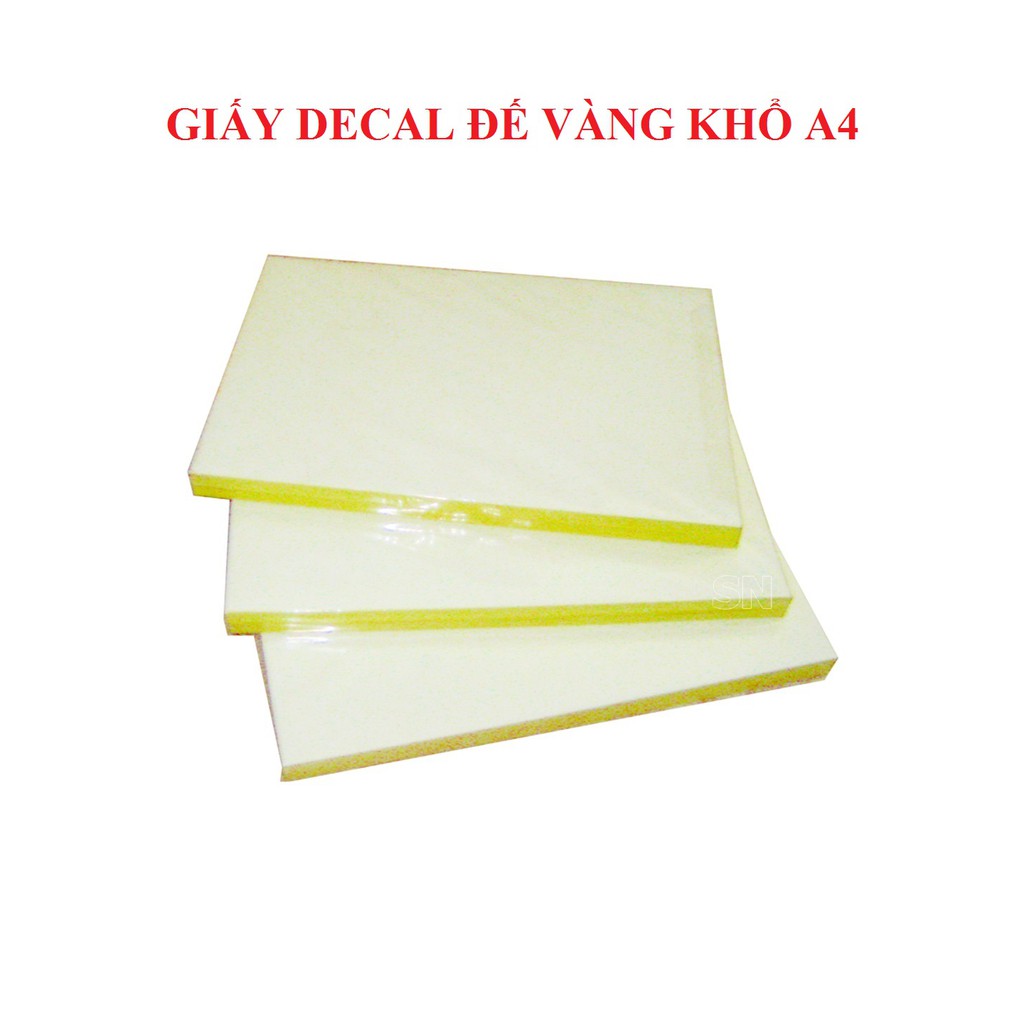 GIẤY DECAL ĐẾ VÀNG KHỔ A4
