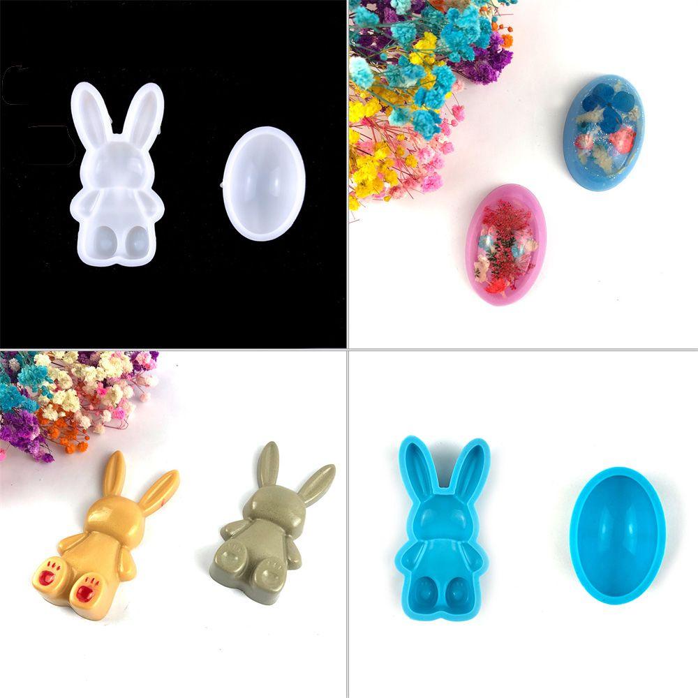 Khuôn Silicon Làm Giá Đỡ Resin Hình Thỏ Phục Sinh Nhiều Màu Sắc Trang Trí Nhà Cửa/ Lễ Phục Sinh