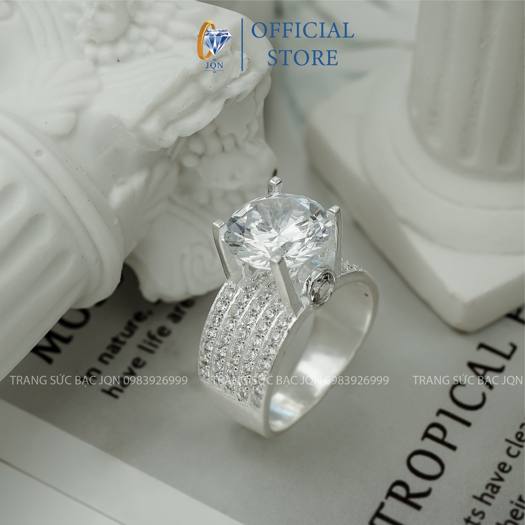 Nhẫn Bạc 925 JQN Nhẫn Đính Đá Cao Cấp N69