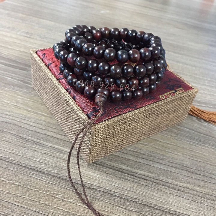 Vòng hạt gỗ trắc 108 hạt quấn tay 💖FREESHIP💖 Vòng tay phong thủy dành cho người mệnh Mộc, Thủy