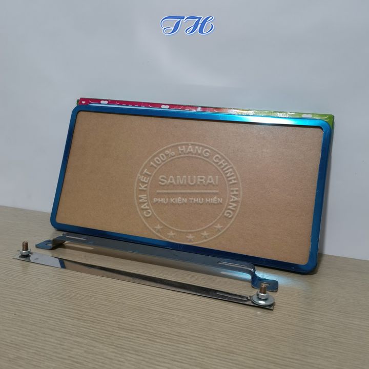 Khung bảng số gắn ô tô - khung biển số ô tô - biển số mới ô tô - phụ kiện xe ô tô màu inox