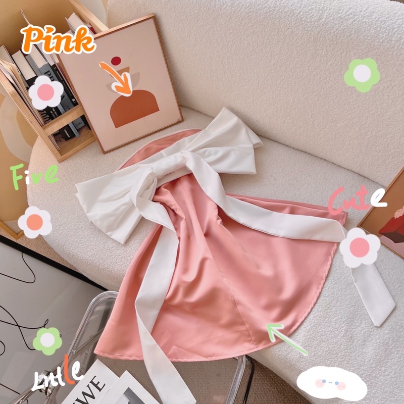 Đầm xòe trễ vai nơ lưng