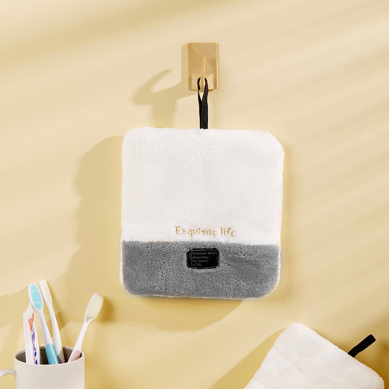 Khăn Lau Tay Vải Nhung San Hô Thấm Hút Tốt Tiện Dụng Cho Nhà Bếp / Phòng Tắm