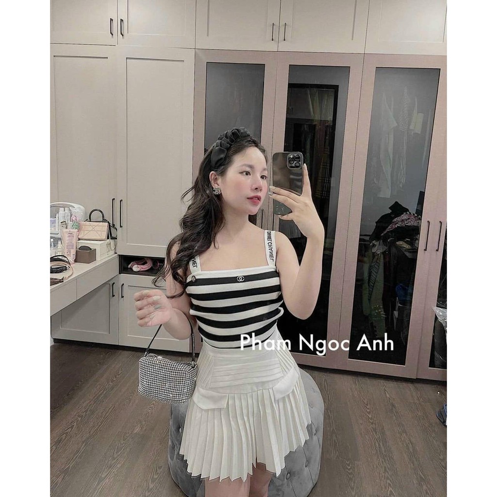 [Mã WASKT410K giảm 10K đơn 50K] Áo 2 dây len mỏng kẻ, dây chữ 88 ( kèm ảnh thật ) | BigBuy360 - bigbuy360.vn