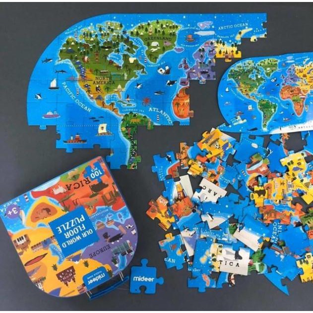 GHÉP HÌNH  MIDEER PUZZLE OUR WORLD -100 Chi Tiết  toy.garden