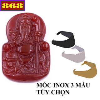 Vòng cổ mặt Quan công đỏ DDEQCO48 - Dây chuyền đá phong thủy - Mặt Size lớn