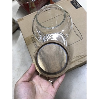 Lọ thủy tinh nắp gỗ đựng hạt, đồ khô