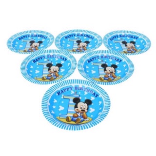 Set dĩa sinh nhật mẫu bé trai (set/6 cái)