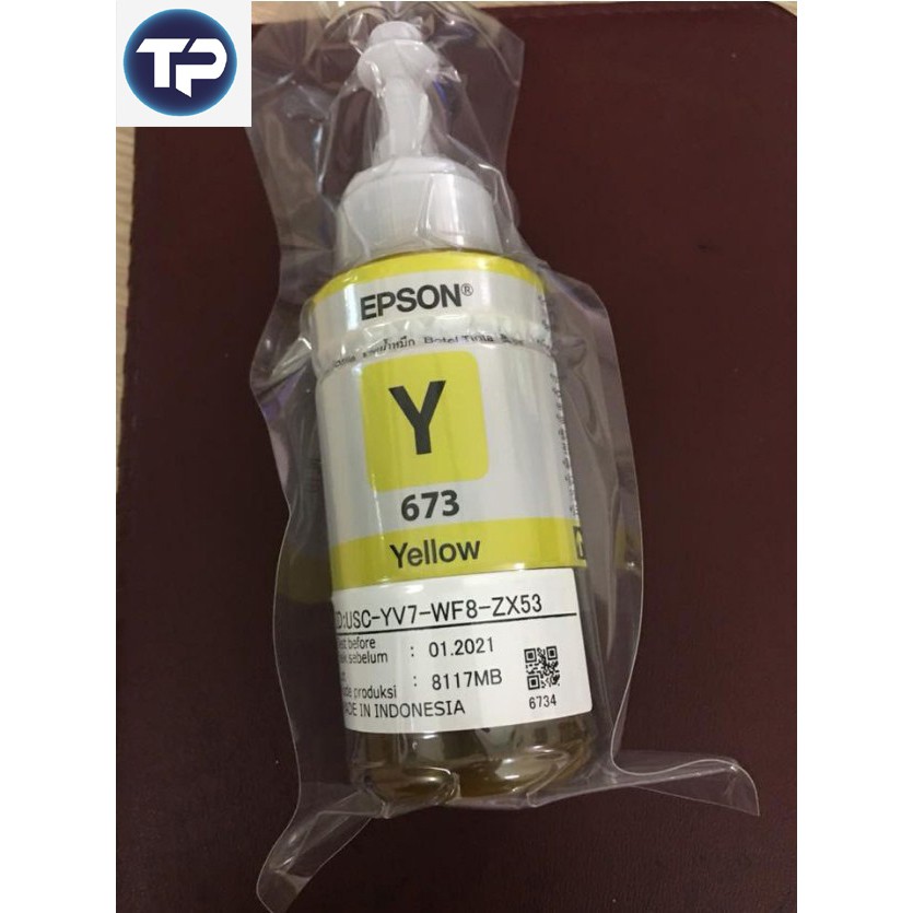 Mực 673 [RẺ VÔ ĐỊCH] mực màu Vàng cho Epson L800/L805/L1800 Hãng không vỏ