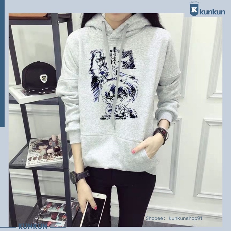 Áo Hoodie Nỉ Dài Tay Anime Thám Tử Lừng Danh Conan, Kaito Kid