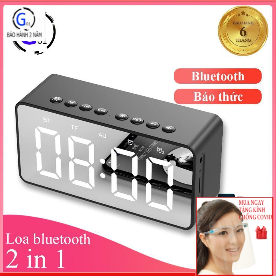 Máy Nghe Nhạc Bulutooth Mini Để Bàn KMS K12 CÓ GIÁ ĐỠ- ĐỒNG HỒ Loa Bluetooth Cute Giá Rẻ