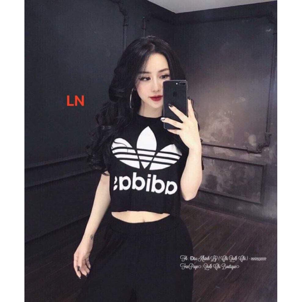 Set áo croptop và quần ống rộng