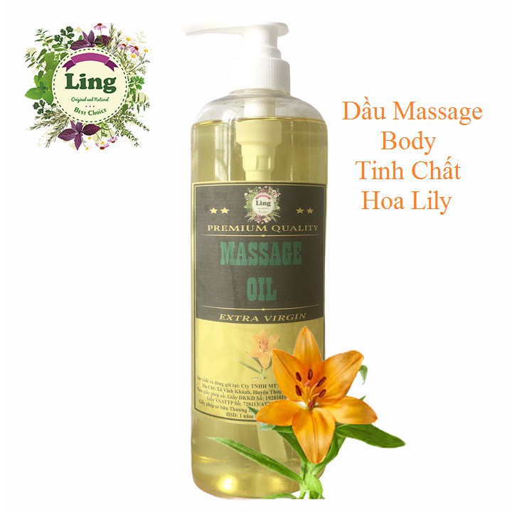 1 Lít Dầu Massage Body Tinh Dầu Hoa Lily Thiên nhiên 100% dùng cho mọi loại da