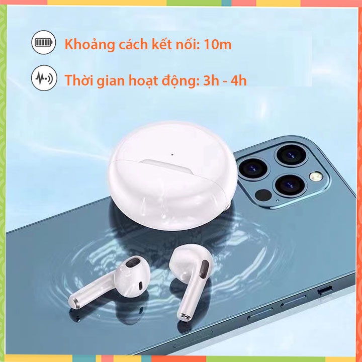 Tai nghe  không dây bluetooth Pro6 TWS, tai nghe bluetooth 5.0