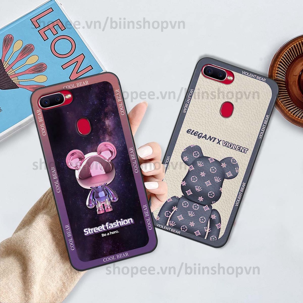 Ốp Oppo A5s / A7 / F9 / A12 hình gấu bear brick đẹp độc lạ, thời trang, cá tính