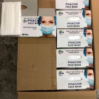 [10 cá 1 túi riêng]Hộp 50 cái khẩu trang 4 lớp
