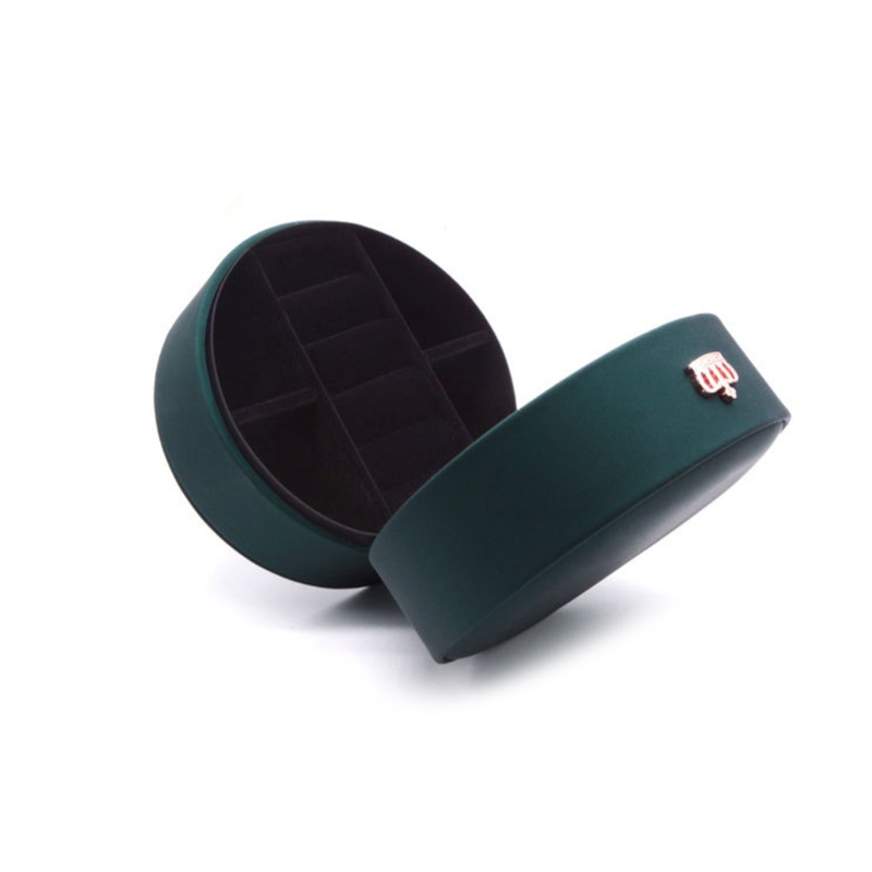 Flgo Hộp Đựng Trang Sức Bằng Da PU Hình Tròn / Vương Miện Tiện Dụng Mang Theo Du Lịch