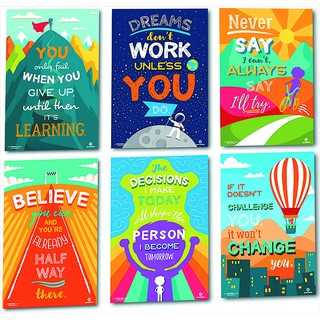 Decal dán tường 6 câu nói hành động bằng tiếng anh