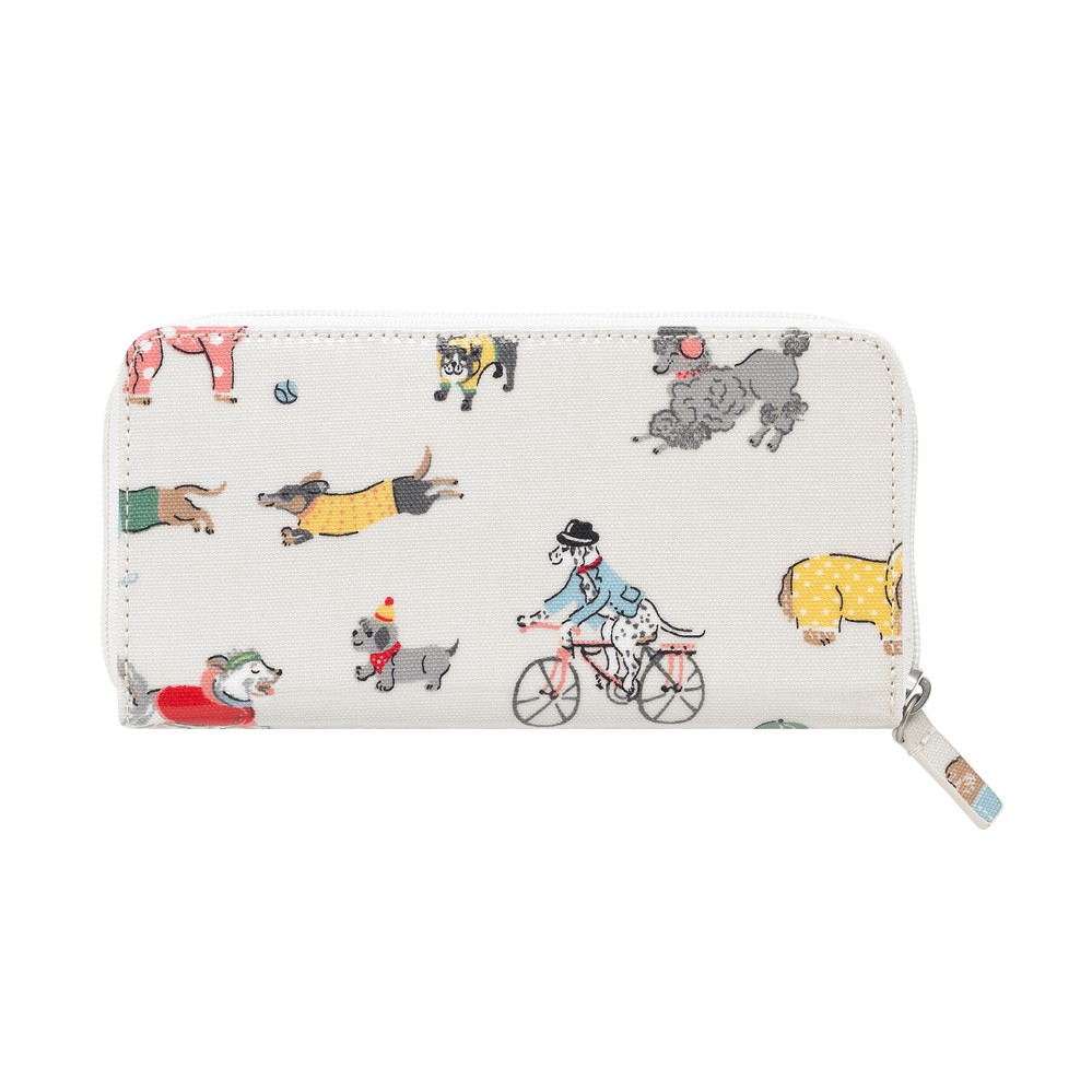 Cath Kidston - Ví cầm tay Continental Zip Wallet Small Park Dogs - 984997 - Warm Cream