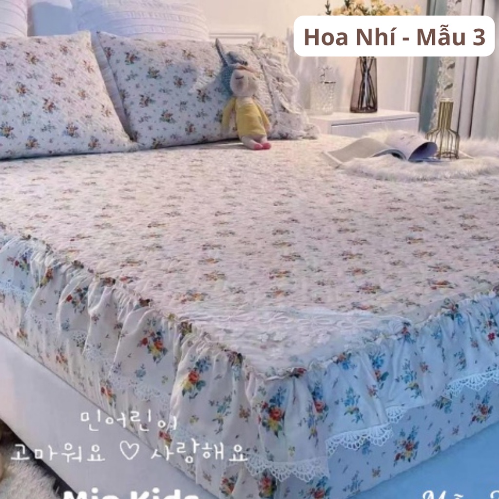 Ga giường trần bông bo chun Hàn Quốc