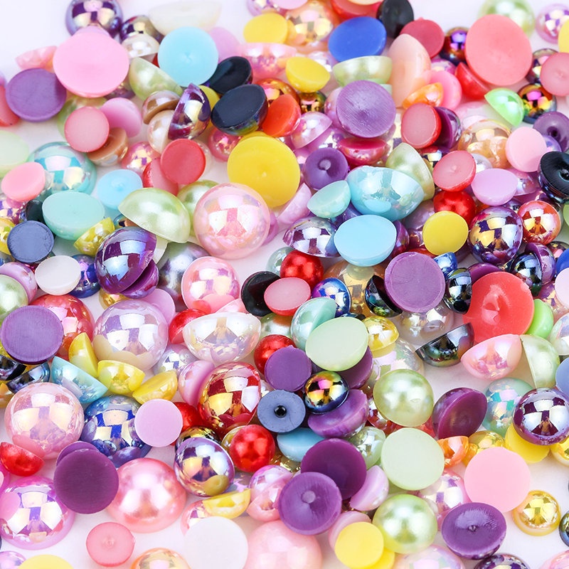Hạt Ngọc Trai Tròn Bằng Nhựa ABS 6 / 8 / 10mm Tự Làm Trang Sức