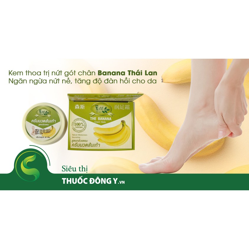 (Chính Hãng) Kem chống Nứt Gót Chân BANANA HEEL CREAM 30g Thái Lan