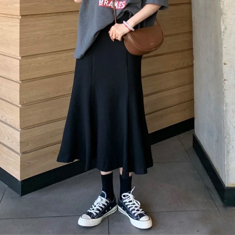 Chân Váy Đuôi Cá Màu Đen Phong Cách Harajuku Thời Trang Mùa Hè Cho Nữ