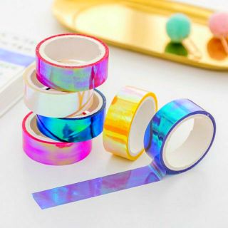 Băng keo washi hologram 6 màu