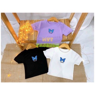 Áo croptop hình thêu thun lạnh