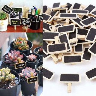 Set 50 bảng đen mini dạng kẹp trang trí bàn đa dụng