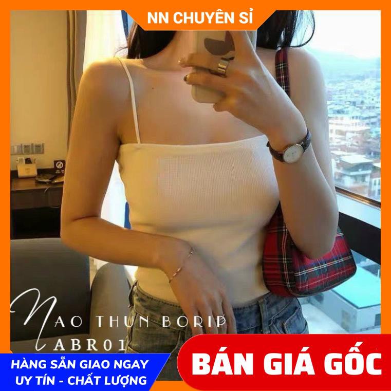 ÁO THUN BORIP - ÁO 2 DÂY SỢI BÚN CỰC XINH - ÁO CROPTOP 2 DÂY - ÁO ỐNG 2 DÂY ABR01 ⚡100% ẢNH THẬT⚡