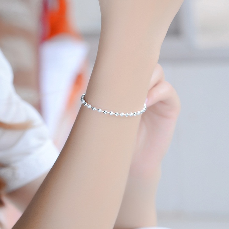 Bộ lắc chân lắc tay thời trang nữ dây bi bạc S925 - LTC42
