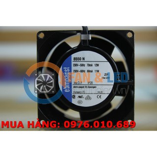 Quạt hút tản nhiệt ac 8cm ebmpapst 8550n, 230vac, 80x80x38mm
