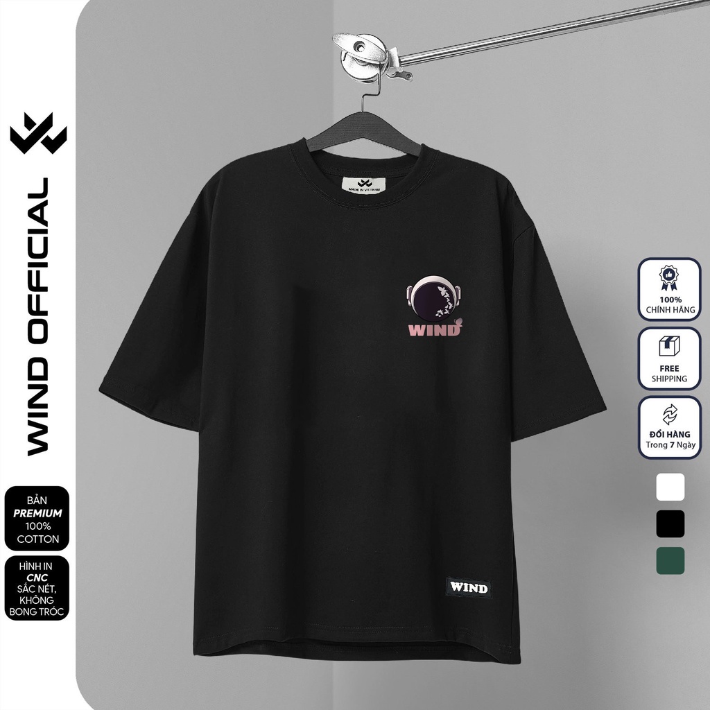 Áo thun tay lỡ unisex WIND phông form rộng 65% Astronaut nam nữ oversize ulzzang