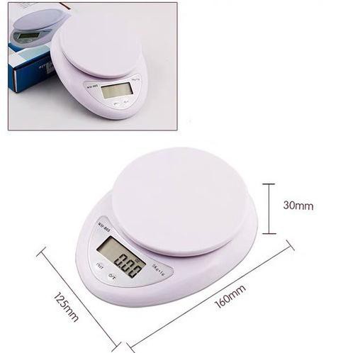 Cân Điện Tử Nhà Bếp Mini Mặt Kính Cường Lực 5kg - Bảo Hành 12 Tháng