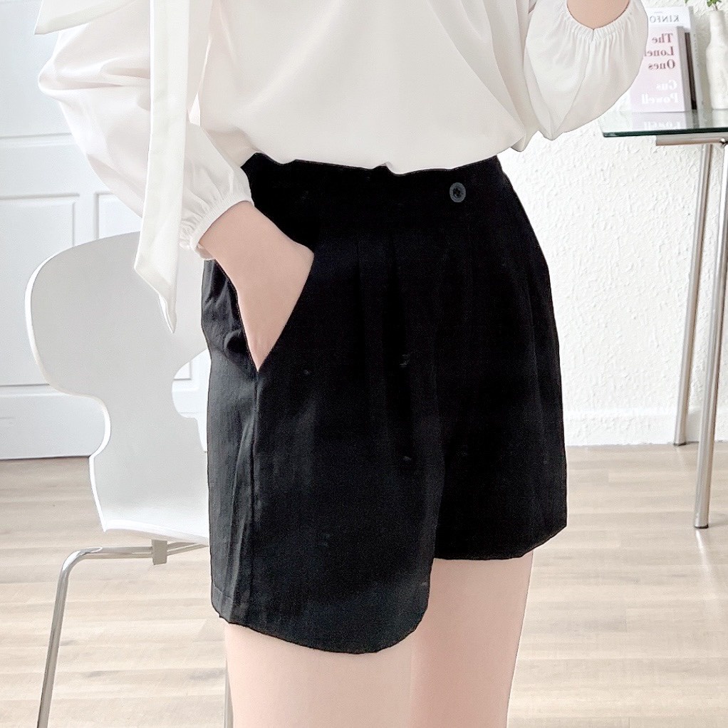 Quần đùi nữ short đũi ống rộng lưng cao mặc nhà bigsize thể thao VAVASA QD01