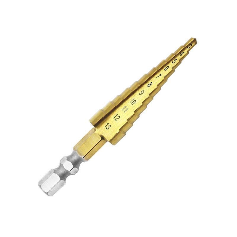 Mũi Khoan Bước Hình Nón Hss Phủ Titan 3-13mm